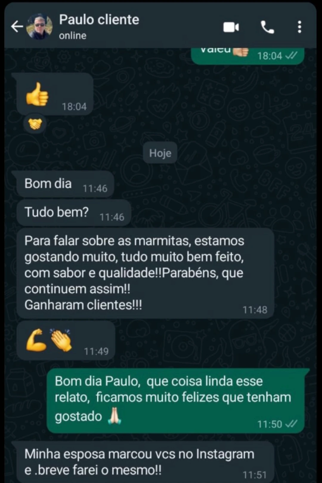 Depoimento cliente